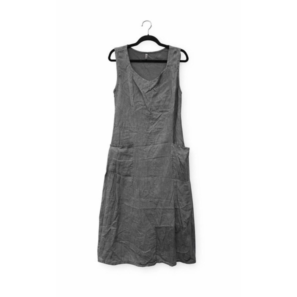 Inizio Italy Midi Dress Linen Cotton Sleeveless XL Boho‎ Coastal Lagenlook